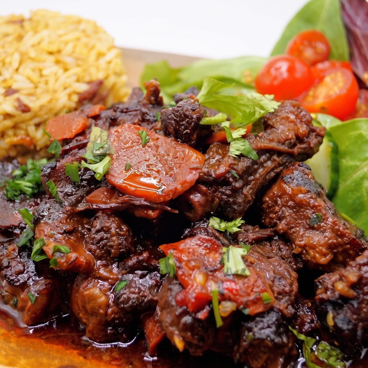 Island-Infused Port Wine Oxtails