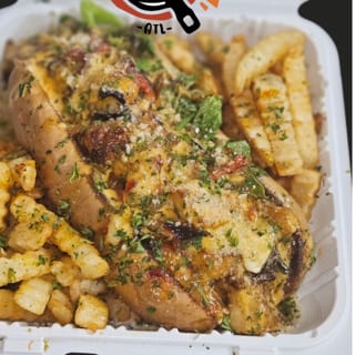 Salmon Philly Cheesesteak